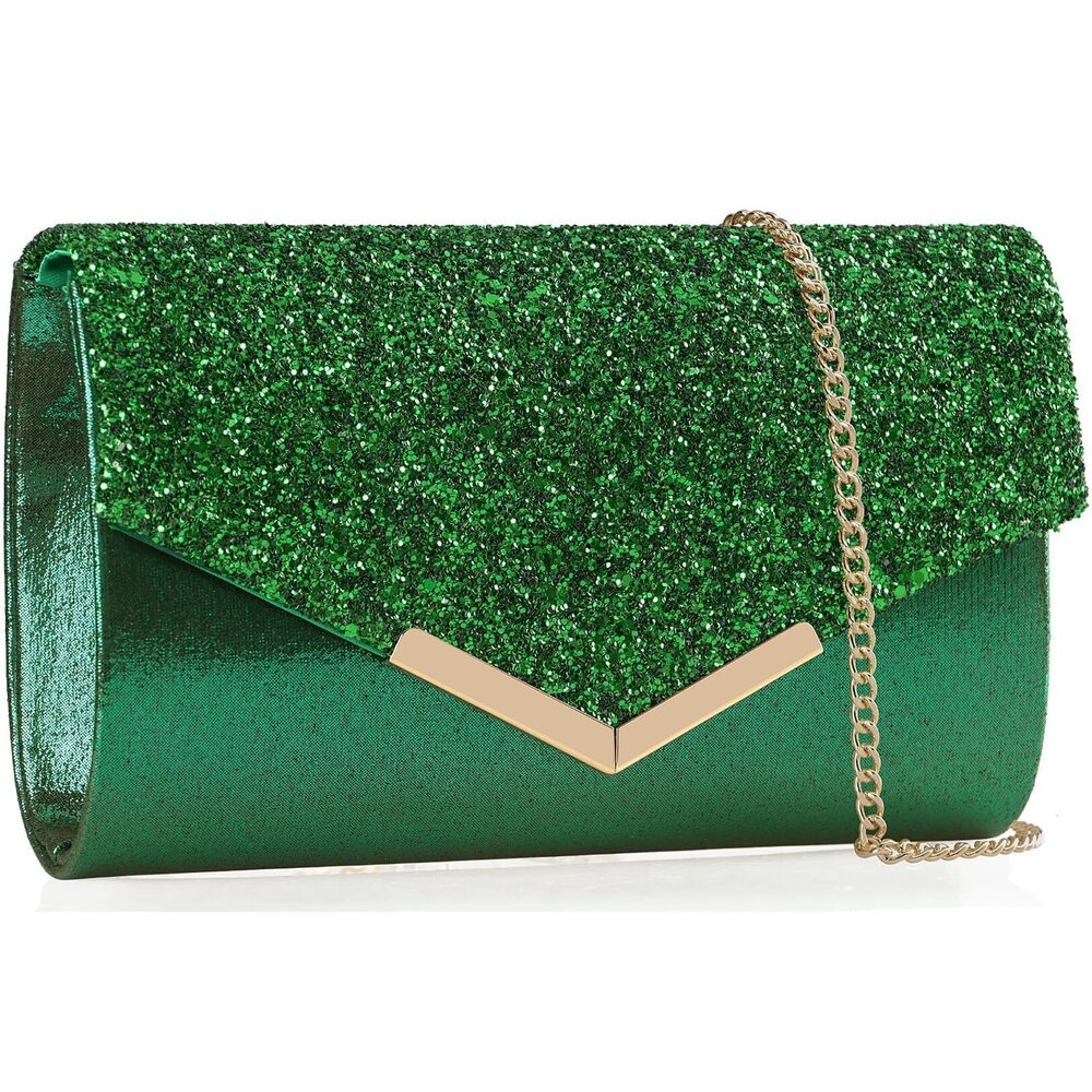 5926 Glitter Clutch Purse - Sparkly Evening Bag Envelope Handbags